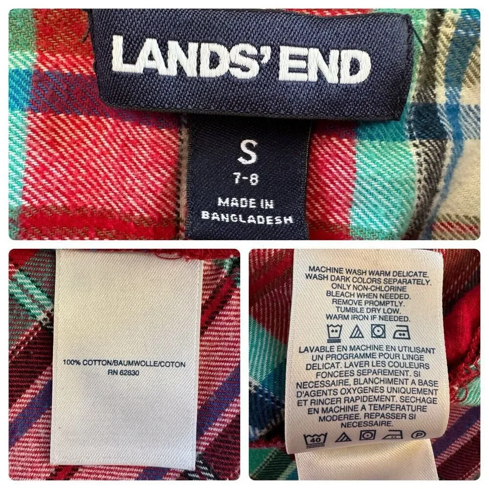 GREEN DAY 90s Punk Rock Retro Vintage Upcycled Plaid Flannel Kids Shirt Sz 7/8 S - Picture 11 of 11